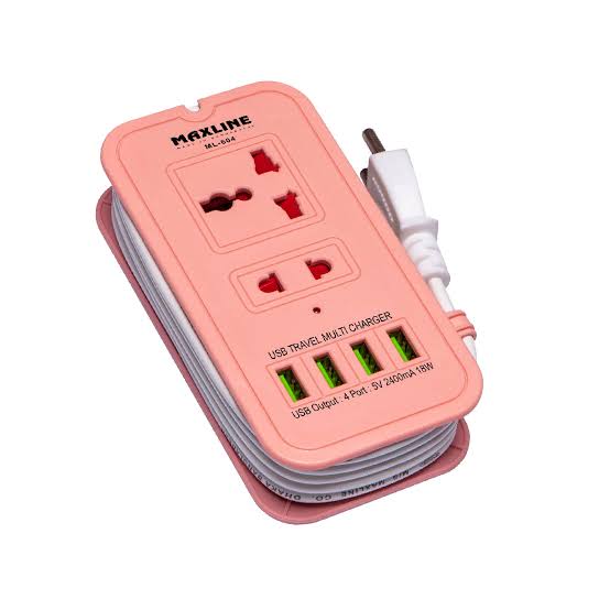 Maxline Made in Bangladesh 4-Socket Universal Multi-Plug Power Strip with 6 Feet Cord
